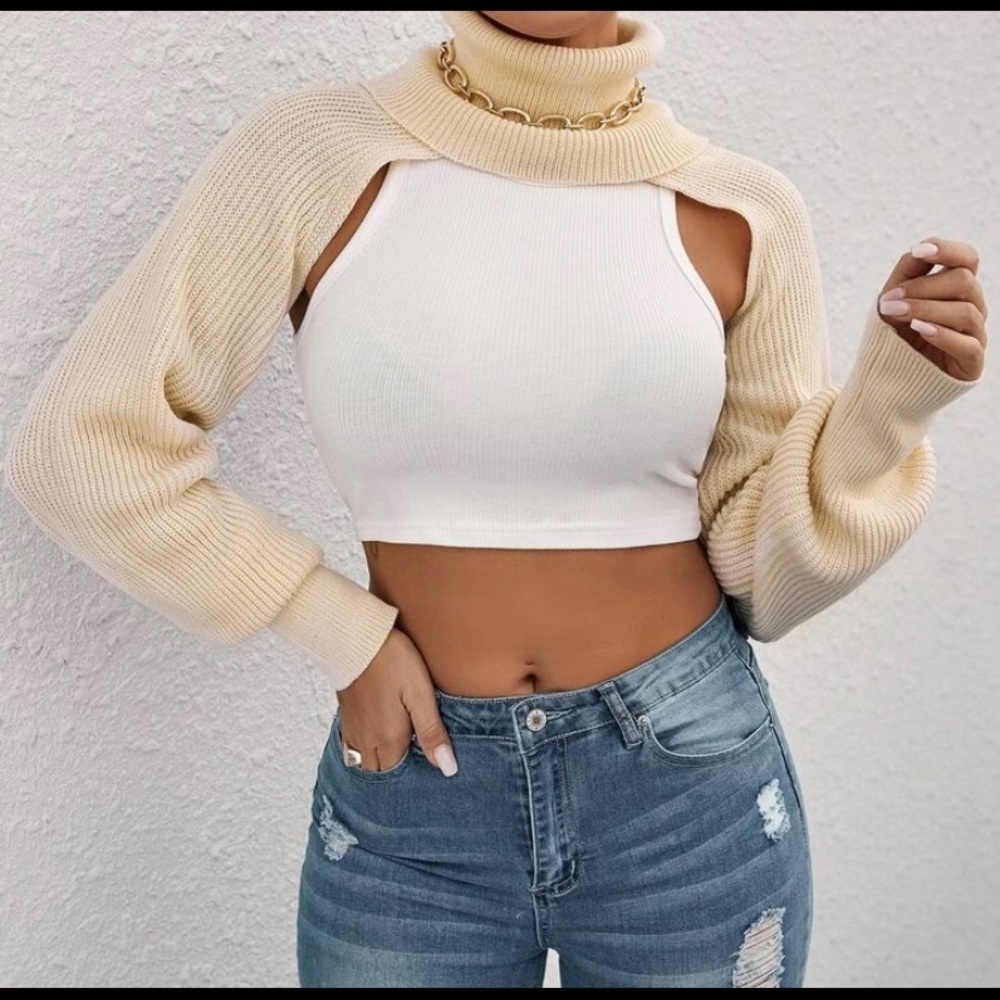 Cream cutout sweater